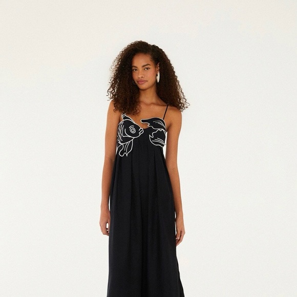 FARM Rio Dresses & Skirts - Farm Rio Koi Fish Dress -Black